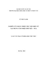 Nghiên cứu hoàn thiện thư viện điện tử tại Trung tâm Nhiệt đới Việt - Nga