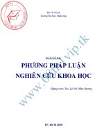 Bài giảng Phương pháp luận nghiên cứu khoa học