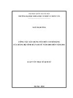 Công tác xây dựng tổ chức cơ sở đảng của Đảng bộ tỉnh Hà Nam từ năm 2001 đến năm 2011