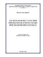 Xây dựng danh mục và xác định thời hạn bảo quản hồ sơ, tài liệu hình thành phổ biến ở Sở Nội vụ