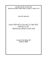 Giao tiếp giữa cha mẹ và trẻ mắc chứng tự kỷ trong gia đình tại Hà Nội