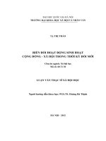 Biến đổi hoạt động sinh hoạt cộng đồng - xã hội trong thời kỳ đổi mới
