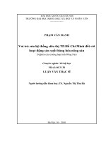 Vai trò của hệ thống siêu thị TP. Hồ Chí Minh đối với hoạt động sản xuất hàng hóa nông sản (Nghiên cứu trường hợp tỉnh Đồng Nai