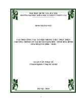 Vai trò Công tác xã hội trong việc thực hiện chương trình 135 tại huyện Kim Bôi, tỉnh Hòa Bình giai đoạn II (2006-2010