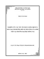 Nghiên cứu các yếu tố chất lượng dịch vụ đào tạo ảnh hưởng đến sự hài lòng của sinh viên tại trường đại học đồng nai
