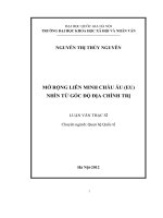 Mở rộng liên minh Châu Âu ( EU) nhìn từ góc độ địa chính trị
