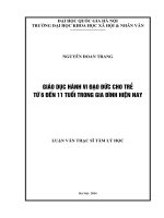 Giáo dục hành vi đạo đức cho trẻ từ 6 đến 11 tuổi trong gia đình hiện nay