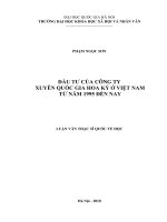 Đầu tư của công ty xuyên quốc gia Hoa Kỳ ở Việt Nam từ năm 1995 đến nay
