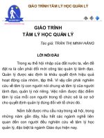 GIÁO TRÌNH TÂM LÝ HỌC QUẢN LÝ Tác giả: TRẦN THỊ MINH HẰNG