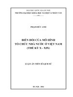 Biến đổi của mô hình tổ chức nhà nước Việt Nam ( thế kỷ X-XIX