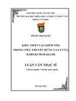 Kiểu nhân vật kiếm tìm trong tiểu thuyết  Rừng Nauy  của Haruki Murakami
