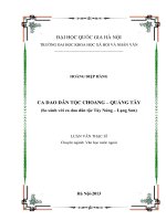 Ca dao dân tộc Choang - Quảng Tây (so sánh với ca dao dân tộc Tày Nùng - Lạng Sơn