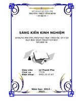 SKKN 2015  ÁP DỤNG PHƯƠNG PHÁP DẠY HỌC THEO DỰ ÁN VÀO DẠY HỌC SOẠN THẢO VĂN BẢN TIN HỌC 10