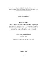 Hiện đại hóa hoạt động thông tin và thư viện tại trường Đại học Dân lập Phương Đông đáp ứng yêu cầu đào tạo tín chỉ