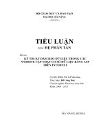 KỸ THUẬT ĐẢM BẢO DỮ LIỆU TRONG CÁC WEBSITE CẬP NHẬT CƠ SỞ DỮ LIỆU BẰNG ASP TRÊN INTERNET