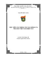 Việc tiếp cận thông tin tài chính của nhà báo Việt Nam hiện nay