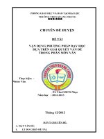 SKKN VẬN DỤNG PHƯƠNG PHÁP DẠY HỌC DỰA TRÊN GIẢI QUYẾT VẤN ĐỀ TRONG PHÂN MÔN VĂN Ở THCS