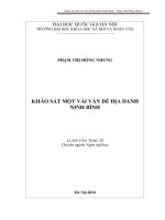 Khảo sát một vài vấn đề địa danh Ninh Bình