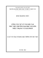 Công tác xử lý tài liệu tại Thư viện Trường Đại học Sài Gòn - Thực trạng và giải pháp