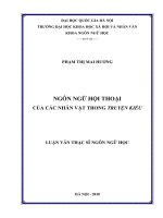 Ngôn ngữ hội thoại của các nhân vật trong Truyện Kiều