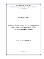 Chính sách đối ngọai của Đảng Cộng sản Việt Nam với khu vực Đông Nam Á từ năm 1995 đến năm 2006