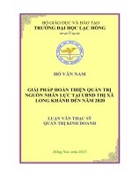 Giải pháp hoàn thiện quản trị nguồn nhân lực tại ủy ban nhân dân thị xã long khánh đến năm 2020