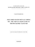 Phát triển nguồn nhân lực Thông tin - Thư viện của mạng lưới các trường đại học tại Hà Nội