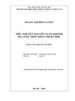 Tiểu thuyết Nguyễn Xuân Khánh qua góc nhìn trần thuật học