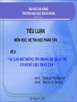 Sự gắn bó thông tin trong các cơ sở dữ liệu phân tán