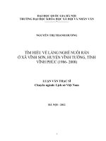 Tìm hiểu về làng nghề nuôi rắn ở xã Vĩnh Sơn, huyện Vĩnh Tường, tỉnh Vĩnh Phúc (1986 - 2008