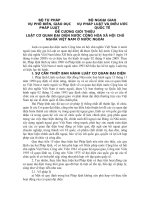 ĐỀ CƯƠNG GIỚI THIỆU  LUẬT CƠ QUAN ĐẠI DIỆN NƯỚC CỘNG HÒA XÃ HỘI    CHỦ NGHĨA VIỆT NAM Ở NƯỚC NGOÀI