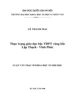 Thực trạng giáo dục bậc THPT vùng bắc Lập Thạch - Vĩnh Phúc