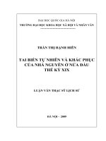 Tai biến tự nhiên và khắc phục của nhà Nguyễn ở nửa đầu thế kỉ XIX