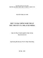 Một vài đặc điểm nghệ thuật tiểu thuyết Milan Kundera
