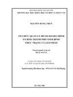 Tổ chức quản lý hồ sơ hành chính ở UBND thành phố Ninh Bình thực trạng và giải pháp