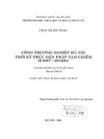 Công thương nghiệp Hà Nội thời kỳ thực dân Pháp tạm chiếm