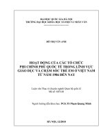Hoạt động của các tổ chức phi chính phủ quốc tế trong lĩnh vực giáo dục và chăm sóc trẻ em ở Việt Nam từ năm 1986 đến nay