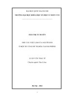 Nhu cầu việc làm của người dân ở một số vùng đô thị hóa tại Hải Phòng