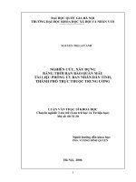Nghiên cứu, xây dựng Bảng thời hạn bảo quản mẫu tài liệu phông ủy ban nhân dân Tỉnh, Thành phố trực thuộc Trung Ương