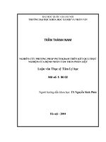 Nghiên cứu phương pháp Pictogram trên kết quả thực nghiệm của bệnh nhân tâm thần phân liệt