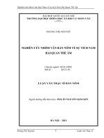 Nghiên cứu nhóm văn bản Nôm về sự tích Nam Hải Quan Thế Âm