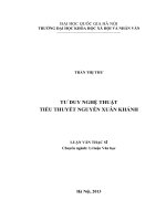 Tư duy nghệ thuật tiểu thuyết Nguyễn Xuân Khánh