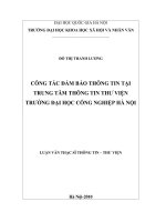Công tác đảm bảo thông tin tại Trung tâm Thông tin Thư viện trường Đại học Công nghiệp Hà Nội