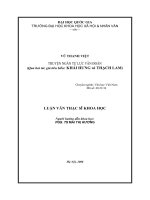 Truyện ngắn Tự lực văn đoàn  qua hai tác giả tiêu biểu Khái Hưng và Thạch Lam