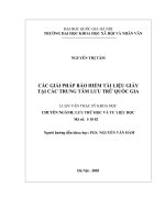 Các giải pháp bảo hiểm tài liệu giấy tại các trung tâm lưu trữ quốc gia