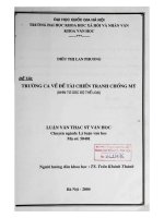 Trường ca về đề tài chiến tranh chống Mỹ Nhìn từ góc độ thể loại