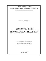 Yếu tố trữ tình trong văn xuôi Thạch Lam