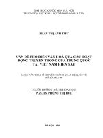 Vấn đề phổ biến văn hóa qua các hoạt động truyền thông của Trung Quốc tại Việt Nam hiện nay