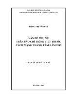 ấn đề phụ nữ trên báo chí tiếng Việt trước Cách mạng tháng Tám năm 1945