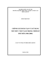 Chính sách đào tạo và sử dụng trí thức Việt Nam trong thời kỳ đổi mới (1986-2006
